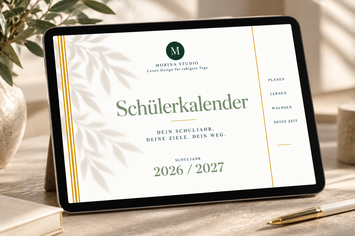 Schülerkalender Luxus 2026/27 – Tagesplaner im Ringbuch (Klasse 5–13) | GoodNotes & iPad