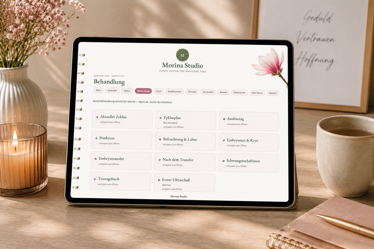 IVF & Zyklus – Bereich Behandlung auf dem iPad