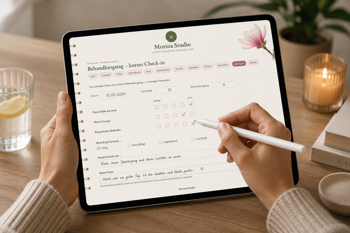 IVF & Zyklus – Behandlungstag Check-in auf dem iPad