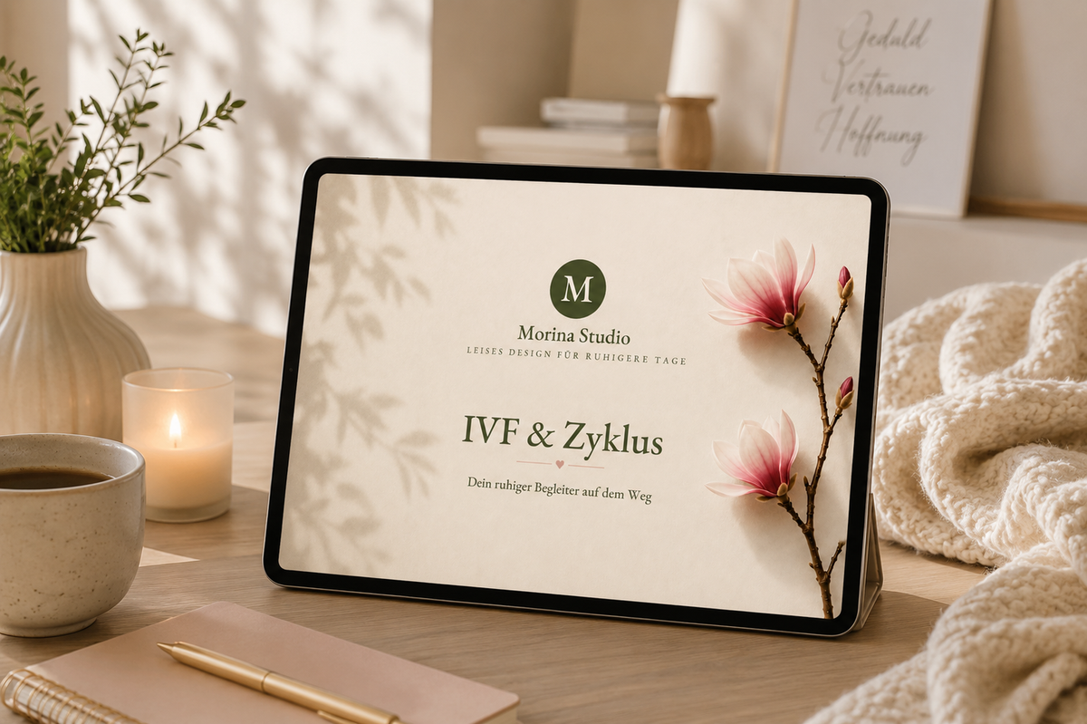 IVF & Zyklus – digitaler Begleiter, Cover auf dem iPad