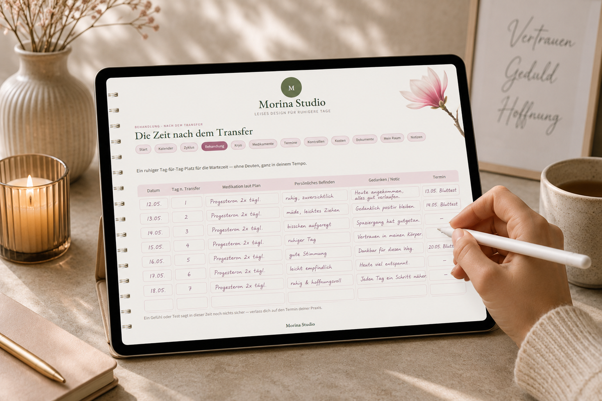 IVF & Zyklus – Die Zeit nach dem Transfer auf dem iPad